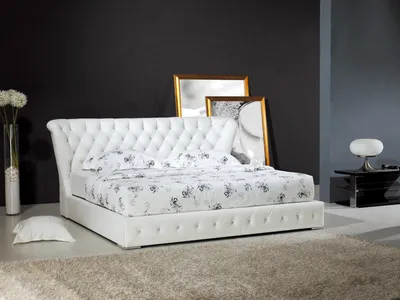Produktbild von Designer Bett Chesterfield Leder Hotel Betten Doppel Schlaf Zimmer Luxus Weiß