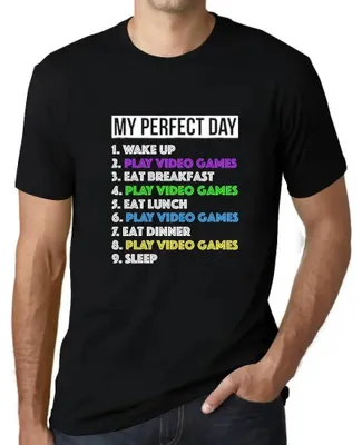 Produktbild von Herren Grafik T-Shirt Videospiele mein perfekter Tag esports – Video Games My Perfect Day Esports – Öko-Verantwortlich Vintage Jahrgang Kurzarm