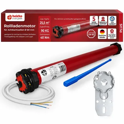 Produktbild von heicko Plus Rollladenmotor 40 Nm SW60 Rohrmotor, 90 kg, bis 25,5 m², KI-generiertes Bild