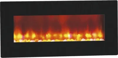 Zdjęcie produktu dla kominek ścienny LED Casa Padrino czarny 98 x 45 cm - Kominek ścienny Elekro