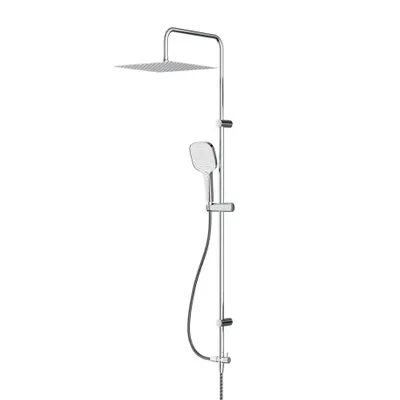 Produktbild von Duschsystem mit Regendusche Duschstange Handbrause 3 Strahlarten Duschkopf Antikalk AM.PM F078X000 Play