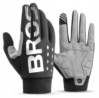 Produktbild von Rockbros Warme Lange Fahrradhandschuhe Gr. M Schwarz-Grau