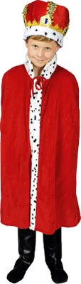 Produktbild von T2868-0500 rot-weiß 80 cm lang Kinder Königsmantel Prinzen Cape Kostüm Umhang Königsumhang
