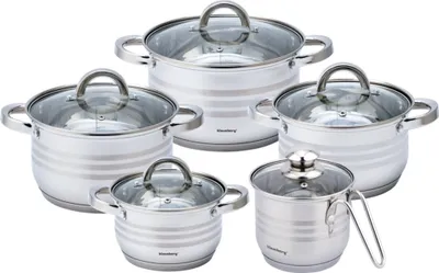 Produktbild von Klausberg ocelové hrnce 10 elementů 1,7l, 2,1l, 2,9l, 3,9l, 6,6l KB7696