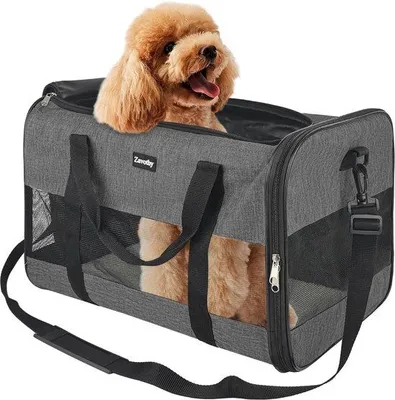 Produktbild von Transporttas für Katzen und Hunde, Transporttasche, atmungsaktiv und faltbar, Transportbox für Katzen mit