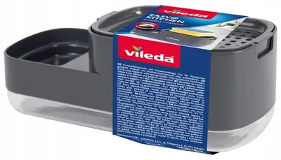 Obrázek produktu pro Dávkovač mýdla s držákem na houbičku 23x10,2x8,9cm Plast šedý