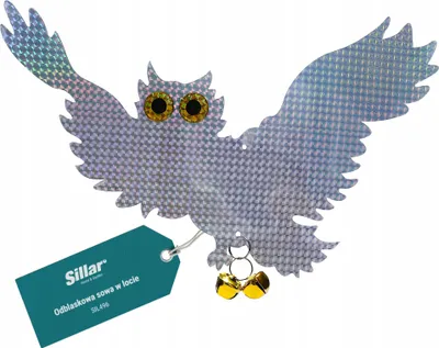 Image de Sillar - Effaroucheur d'oiseaux « Chouette » holographique avec clochette, 38 x 23 cm – Pour éloigner les pigeons du balcon et du jardin