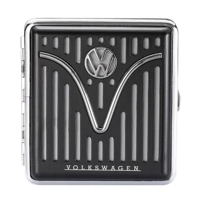 Produktbild von VW ZIGARETTENETUI für 20 Zigaretten aus Metall Volkswagen Zigarettenbox Zigarettendose Box Dose Hardcase Etui Case 49 (Schwarz)