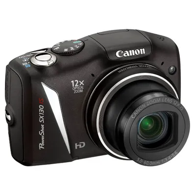 Produktbild von Canon Powershot SX130 IS 12,1 Megapixel Kompaktkamera, 12-fach optischer/4-fach digitaler Zoom, 28 - 336 mm Brennweite, optischer Bildstabilisator, 1/2,3'' CCD-Sensor, F3,4 (W) - F5,6 (T), 7,62 cm (3 Zoll) Display, HD-Video, YES