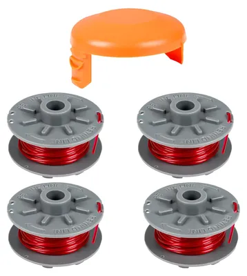 Productafbeelding van Vervangingsspoel voor grastrimmer, 1,6 mm x 6,1 m, 4 spoelen + 1 beschermkap