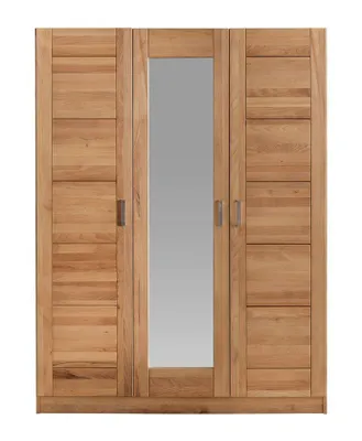 Produktbild von Kleiderschrank Tollow Schrank Kernbuche massiv geölt 3türig mit Spiegel B. 152cm