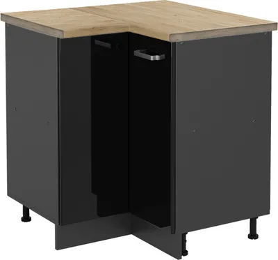 Image de Meuble d'angle Vicco R-Line Noir Haute brillance 75.6cm , PT Chêne, Model 46841