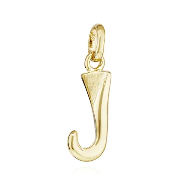 Produktbild von NKlaus Kettenanhänger Buchstabe J 333 Gelb Gold 8 Kt teilmatt 15x6mm Alphabet Amulett 13303