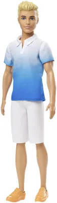 Produktbild von Barbie Ken Fashionistas Puppe im weiß-blauen Poloshirt