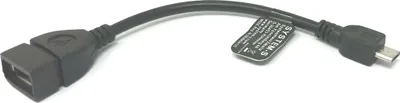 Produktbild von SYSTEM-S USB 2.0 Kabel 15 cm Micro B Stecker zu Typ A Buchse Adapter in Schwarz