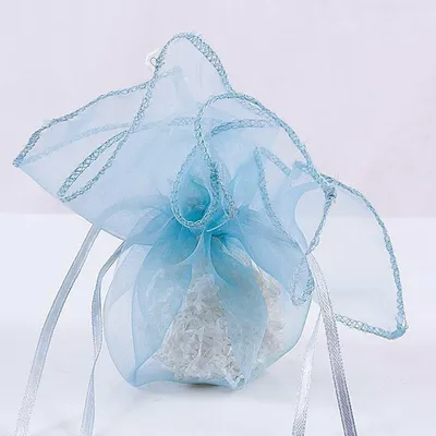 Image de Foulard en satin, couleur bleu, 20 cm (lot de 5)