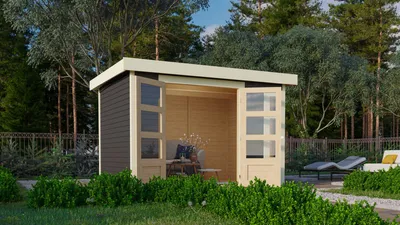 Produktbild von Karibu Gartenhaus Gerätehaus Kerko 4 terragrau 302x217x211 cm