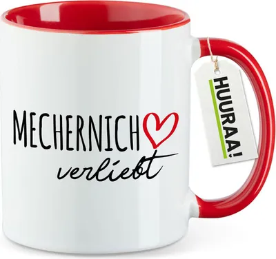 Produktbild von Huuraa Kaffeetasse Mechernich verliebt 330ml Rot Keramik Kaffeebecher Geschenkidee