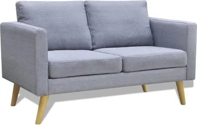 Zdjęcie produktu dla Festnight 2-osobowa sofa / zestaw wypoczynkowy / sofa / zestaw poduszek jasnoszary