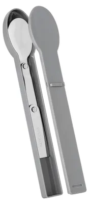 Produktbild von Thermobehälter aus Edelstahl für Speisen, isolierter Behälter mit Löffel, silberne Thermoskanne