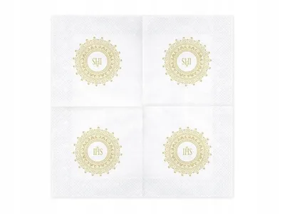Zdjęcie produktu dla Serwetki IHS 33x33cm 20 sztuk białe złoto