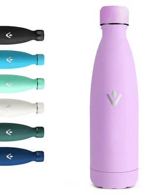 Produktbild von Trinkflasche Edelstahl 500 ml Kinder, Vakuumisoliert, Auslaufsicher, Hellviolett