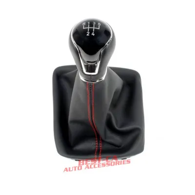 Immagine prodotto di Pomello cambio borsa cuciture rosse + telaio 5 velocità Per Seat Leon 3 MK3 5F (2013-2020)