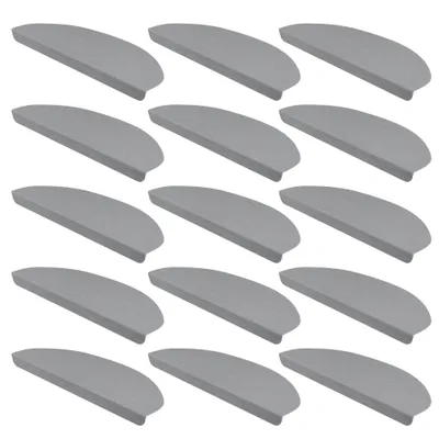 Produktbild von 15er SET StickandShine Stufenmatte in grau halbrund für Treppenstufen, Treppenstufenmatte zum aufkleben