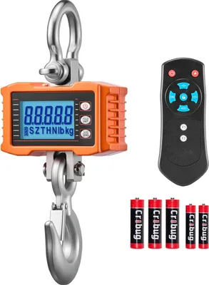 Obrázek produktu pro Váha na jeřáb/háku - Digitální závěsná váha 2000 kg - rozlišení 500 g - pouzdro z litého hliníku - LCD displej - dálkové ovládání - třístupňový spínač