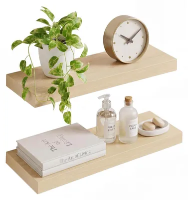 Produktbild von Wandregal Holz Eiche 60cm 2er-Set