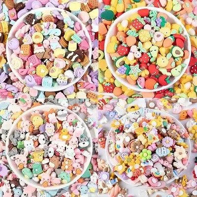 Zdjęcie produktu dla Zawieszki kawaii żywica do biżuterii slime 100 sztuk zestaw dla