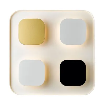 Image de Applique murale LED CONSTELLATION noir et or 12 W, blanc neutre, 1 200 lm, métal, dimensions : 41 x 41 x 6,5 cm, IP20, Zuma Line