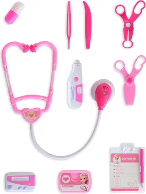 Obrázek produktu pro Doktorská sada pro děti - hračka 10 dílů růžová - jedna velikost