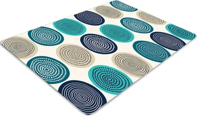 Produktbild von Stuhlunterlage Bürostuhlunterlage 120 cm x 90 cm Bodenmatte Bürostuhlunterlage - Abstrakte Kreise