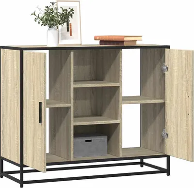 Produktbild von Hochwertig Sideboard Sonoma-Eiche 92x35x76 cm Holzwerkstoff 849015