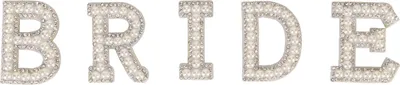 Produktbild von Englischer Aufnäher mit Buchstabe BRIDE zum Aufbügeln, glitzernde Perlen-Strass-Applikation für Kleidung