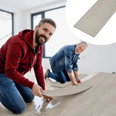 Produktbild von LARS360 5 m² Podłoga PVC Podłoga winylowa Smoke grey Samoprzylepne płytki z efektem drewna Płytki winylowe z systemem zatrzaskowym do ogrzewania podłogowego | 91,44 cm x 15,24 cm x 2 mm | 36 sztuk