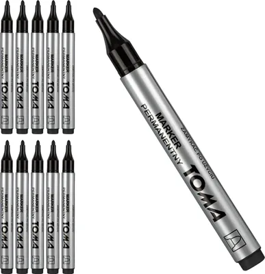 Zdjęcie produktu dla Marker permanentny czarny okrągły 10 sztuk