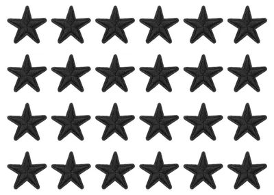 Bügelpatches, 24 Stück, schwarz, 3,8 cm, Sternform, Reparaturflicken