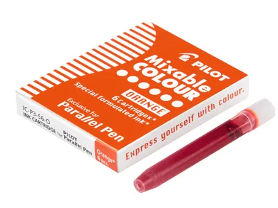 Produktbild von PILOT Parallel Pen Tintenpatronen 6er Set – für Kalligraphie, Farbe Orange