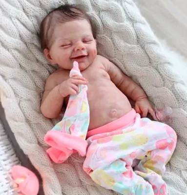 Produktbild von Reborn Baby Puppe 48cm Lebensecht Handgefertigt Weich Silikon Vinyl Lebensecht Mädchen