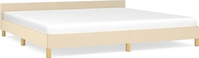 Produktbild von vidaXL Bettgestell ohne Matratze Creme 200x200 cm Stoff