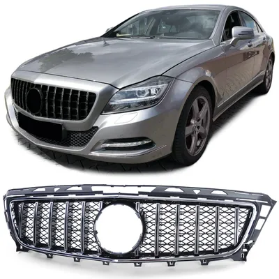 Produktbild von Sport Kühlergrill Chrom Schwarz Glanz für Mercedes CLS C218 Vorfacelift 11-14