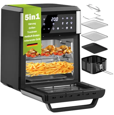 Produktbild von Heißluftfritteuse 12L Minibackofen Airfryer 12 Programmen ,Heissluft Fritteuse mit Sichtfenster ,Pizza-OfenTouch-Bedienung, 60 Min Timer