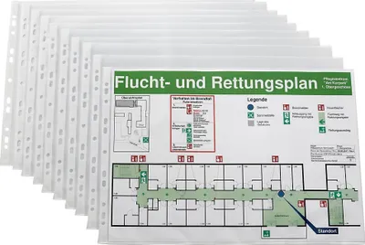 Produktbild von 10 Lands Prospekthüllen DIN A3 quer transparent genarbt 0,08 mm