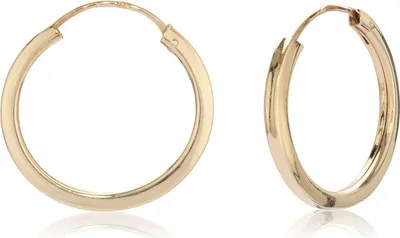 Produktbild von Paar Creolen 15mm eckig 333 Gelb Gold 8 Karat Ohrringe Damen Glanz Goldohrringe