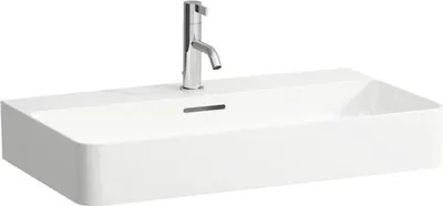 Produktbild von Laufen LF Val, Aufsatzwaschtisch, 81628.5, 1 Hahnloch, mit Überlauf, Unterseite geschlossen, 750x420, weiß, 1 Stk.
