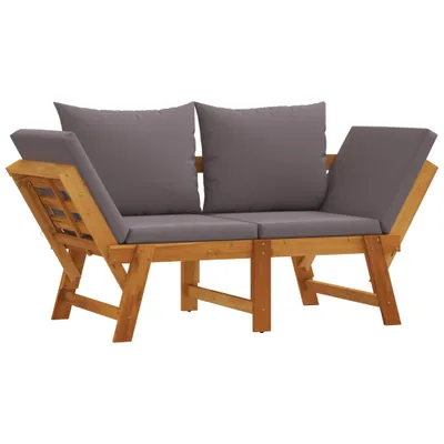Immagine prodotto di Panca da Giardino con Cuscini 2-in-1 in Legno di Acacia