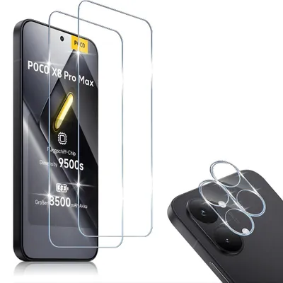 Produktbild von 2X Schutzglas für Xiaomi Poco X8 Pro Max Panzerfolie Display Kamera Full Screen Cover 9H
