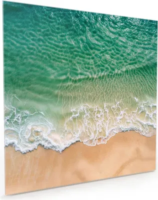 Produktbild von Küchenrückwand Spritzschutz Glas mit Motiv Meereswellen 40 x 40 cm
